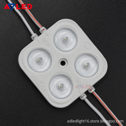 Adled light square 4 leds 180 degree led light source 12v led module for optic led sign